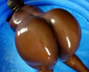 Dark skinned ebony Plumper Barbara Chocolate-colored nude