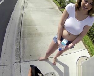 Real nubile pounded outdoors
