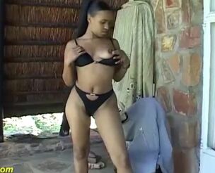Huge-chested african nubile outdoor pummeled